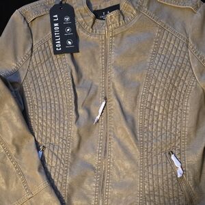 Coalition LA Women's Beige Leather Jacket